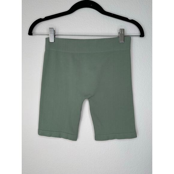 FREE PEOPLE INTIMATELY Army Green Knit Seamless Bike Shorts Made in USA XS/S - Picture 5 of 6